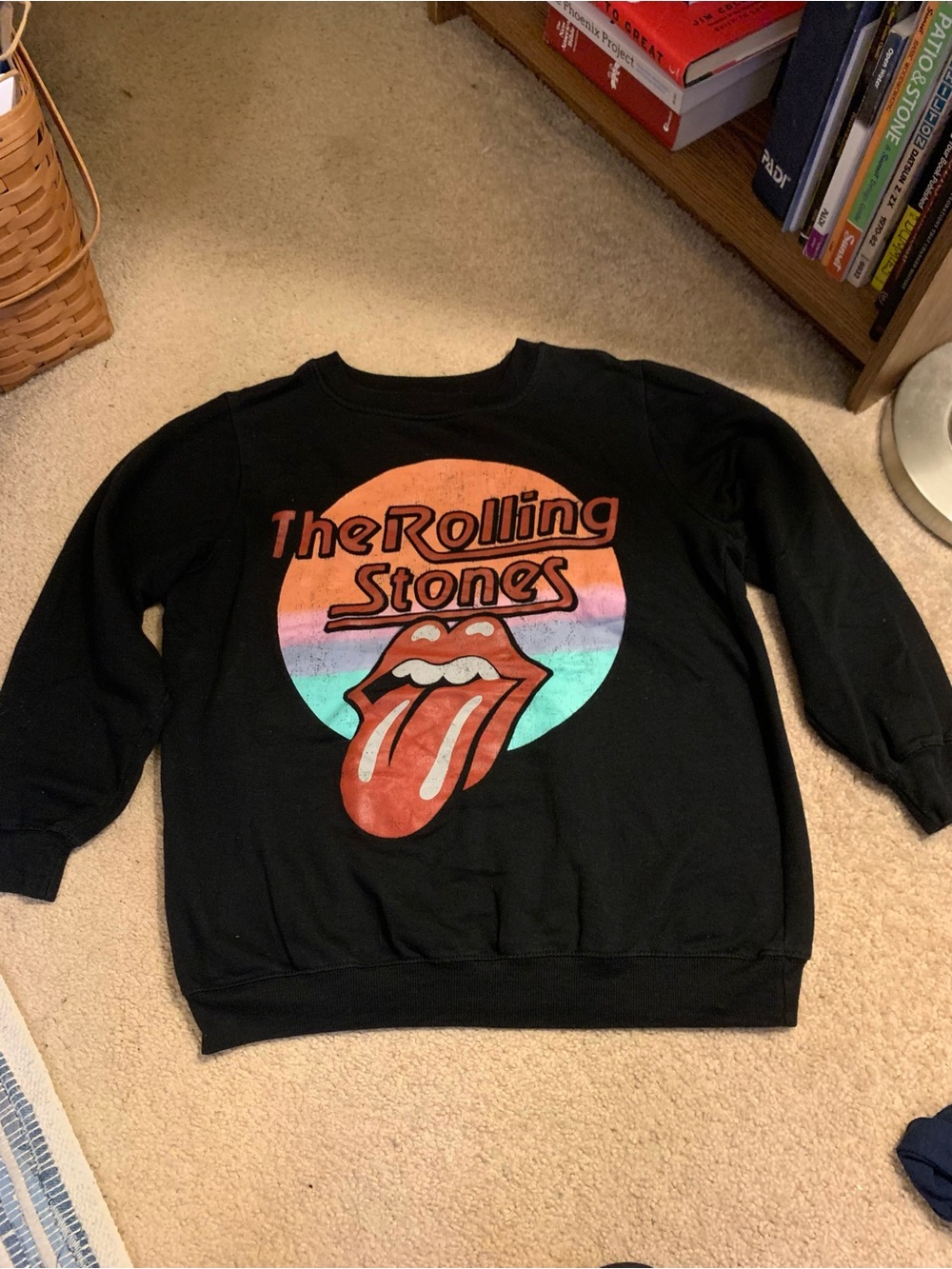 The Rolling Stones women’s  Black Graphic Sweatshirt - Black with Multicolor Log